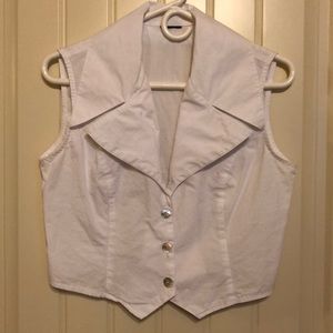 White Button Up Crop Top